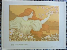 PAUL BERTHON - ORIGINAL VINTAGE POSTER -  Les Eglantines -  CIRCA 1900