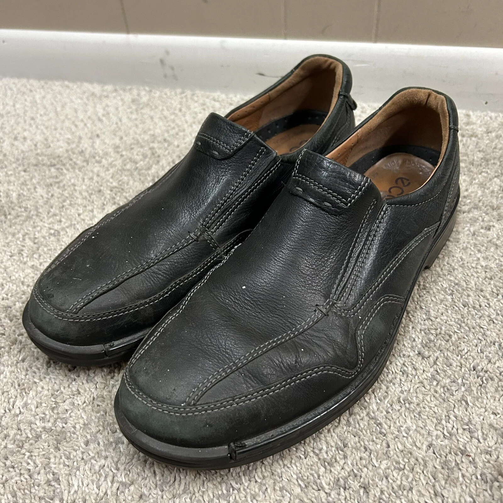 Scarpe slip on Ecco Fusion uomo 12 12 5 euro 46 pelle nera