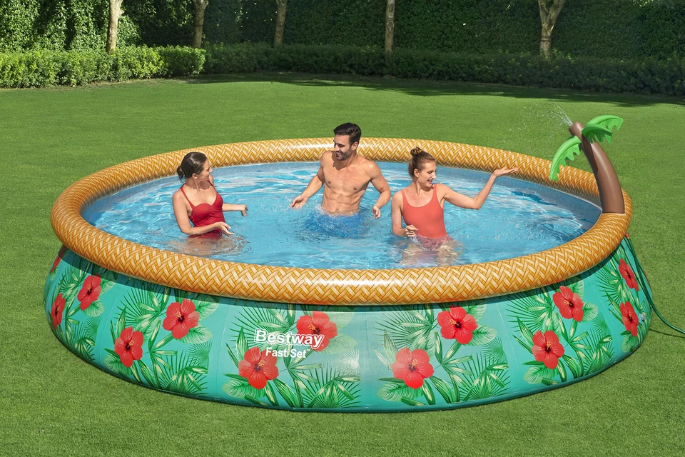 Bestway® Fast Set™ Aufstellpool-Set mit Wassersprinkler und Filter Ø 457x84 cm - Bild 2 von 4