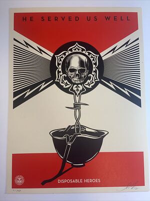 Metallica Shepard Fairey Obey Disposable Heroes Signed Art Print Poster