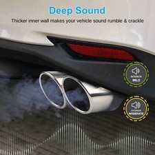 Dual Exhaust Tip Bolt-on Stainless Steel Tailpipe Rear Tail Throat Muffler