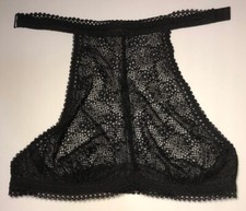 Victoria's Secret Underwire Black Lace Halter Bralette Bra Small