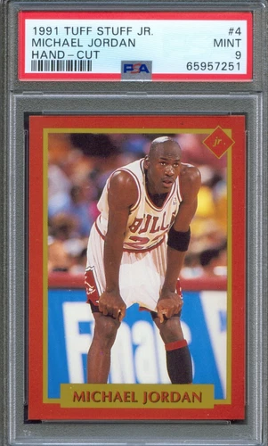 1991 Tuff Stuff Jr Insert Card #4 MICHAEL JORDAN Chicago Bulls PSA 9 MINT