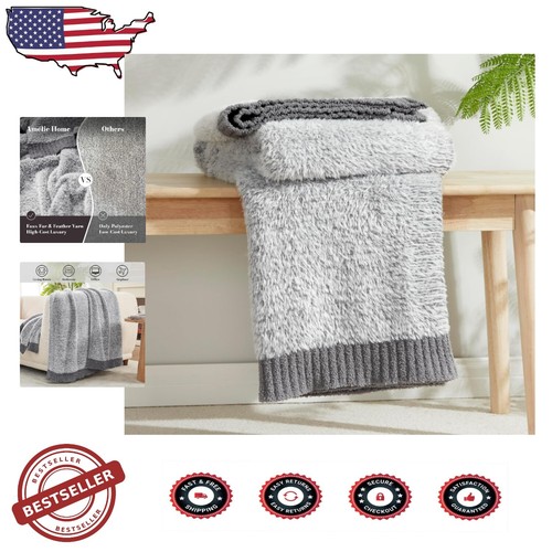 Heather Grey Soft Throw Blanket - Anti-Static, Machine Washable for Easy Care
