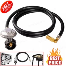 6FT Propane Gas Regulator Hose w/ Elbow Adapter For Blackstone 17" & 22" Griddle