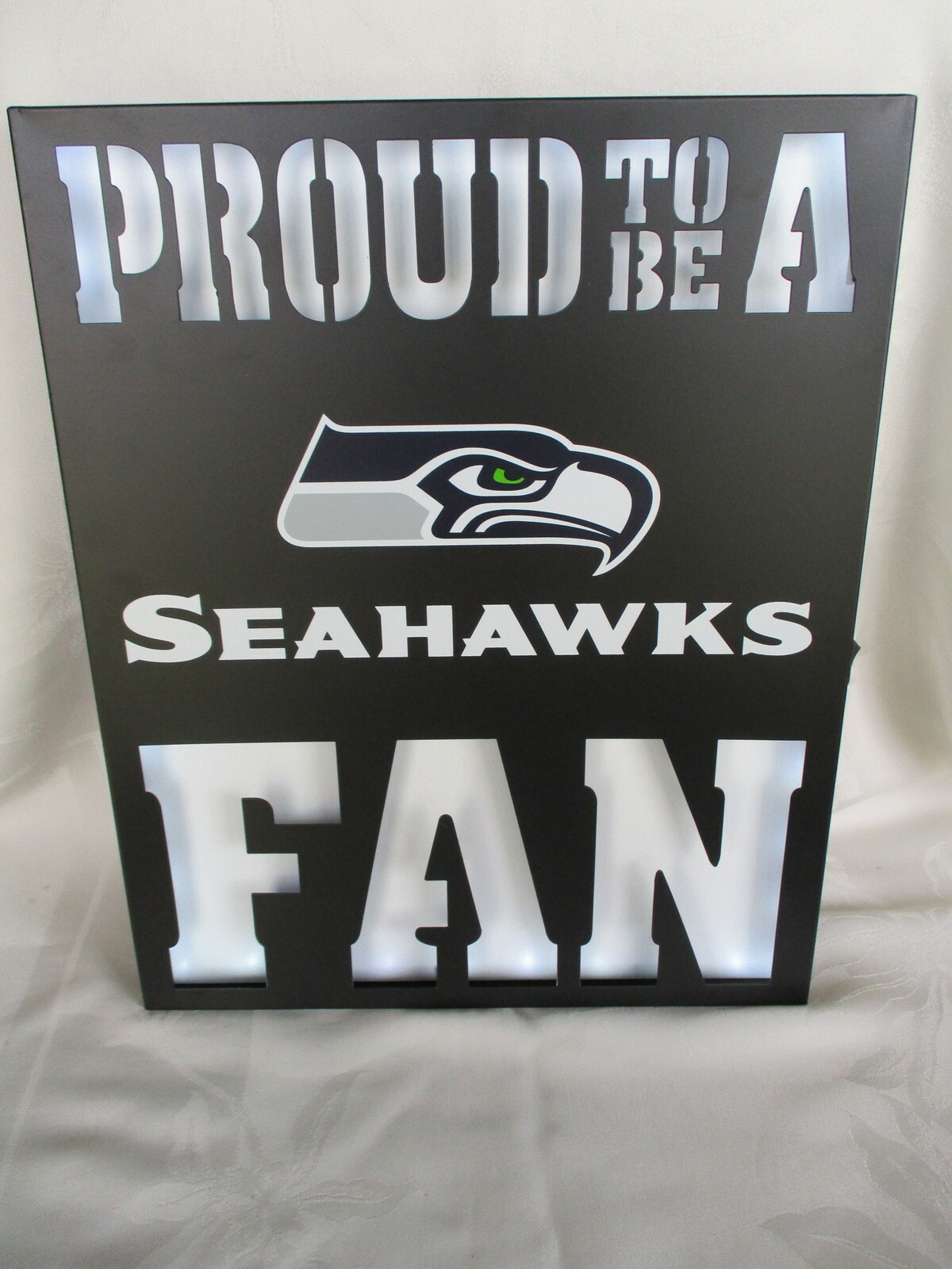 Seattle Seahawks Metal LED Logo Lighted Wall Sign #2 - New, image size:1200x1600