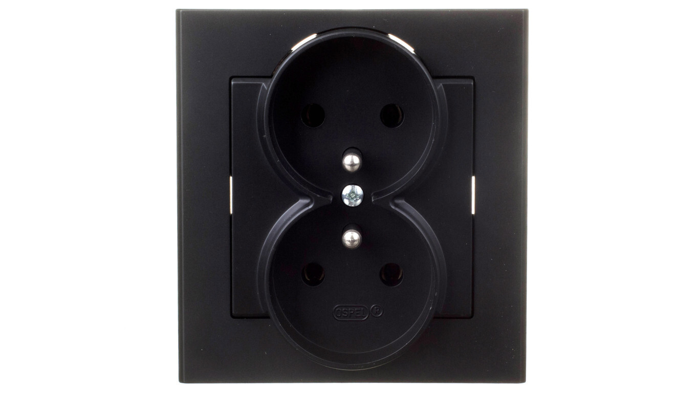 SONATA Double socket w / u black metallic GP-2RZ / 33 /T2UK