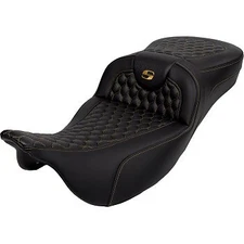 Saddlemen Roadsofa Extended Reach Seat Gold Honeycomb Stitch - 08-23 Touring