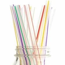 Jumbo Extra Wide Boba Bubble Tea Smoothie Straws, Assorted Stripe by Avant Grub