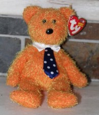 Ty Beanie Babie 2002 "Pappa" Brown Bear w/ Tie Father's Day Plush Toy MWT