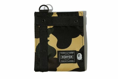 A BATHING APE × PORTER YOSHIDA 1ST CAMO WALLET M YELLOW MENS NEW  