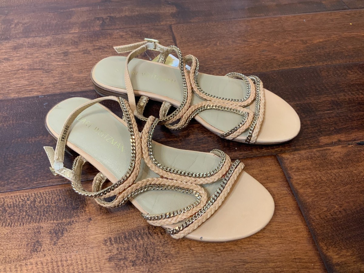 Stuart Weitzman 美品 ゴールドチェーン フラットシューズ Stuart Weitzman 美品 ゴールドチェーン フラットシューズ