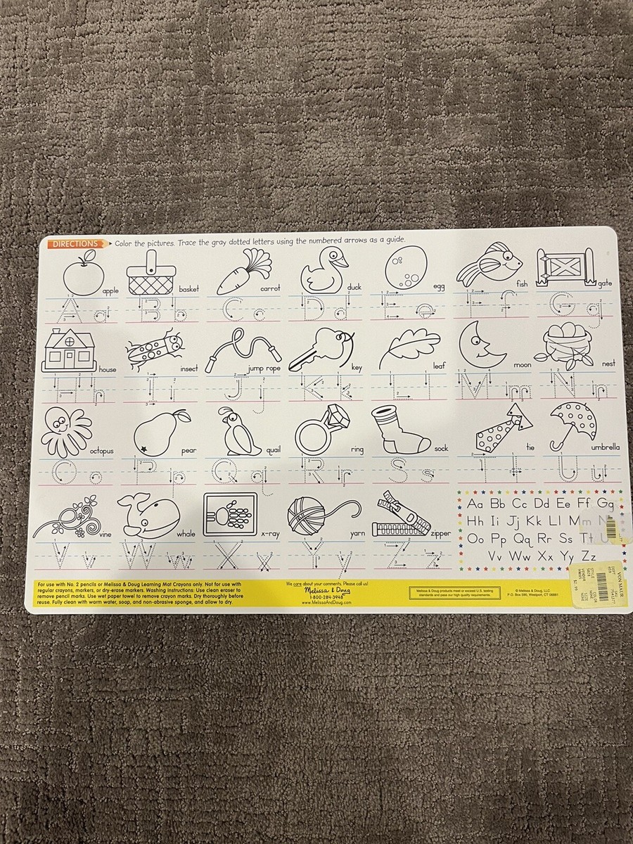 Melissa & Doug Alphabet Write-A-Mat Puzzle Double Sided | eBay