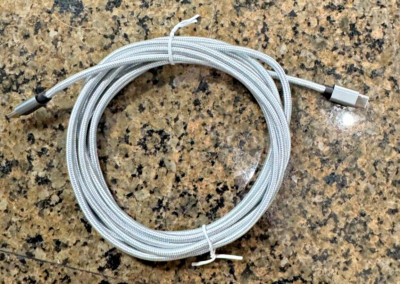 USB-C to USB-C Fast Charging/Data Transfer Cable Cord 10' Silver Phone Cable