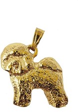 Bichon Frise Dog 24K Gold Plated Pewter Pendant Jewelry USA Made
