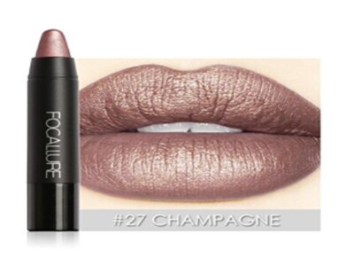 FOCALLURE Lip Color Shimmer Metallic Lipstick-#27-Champagne