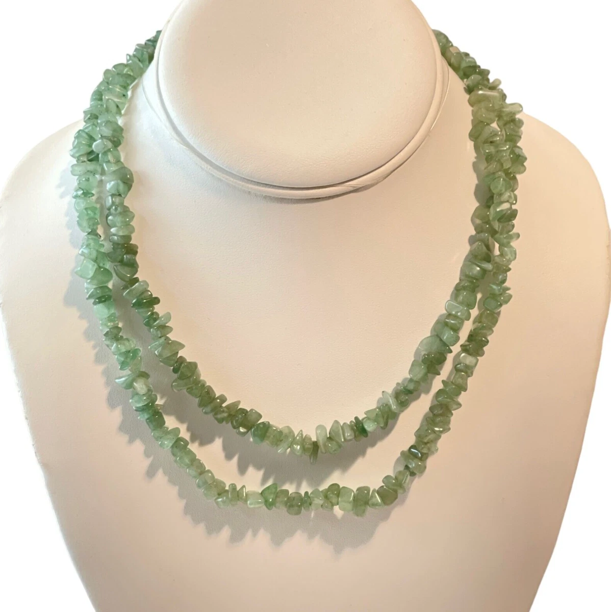 Beautiful Polished Green Aventurine Stone Chip Necklace 36