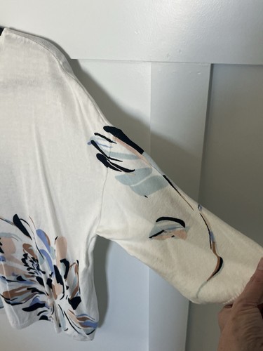 J. Jill Wearever Collection Floral Knit Tunic Womens 2x Cream Casual Top - Picture 4 of 9
