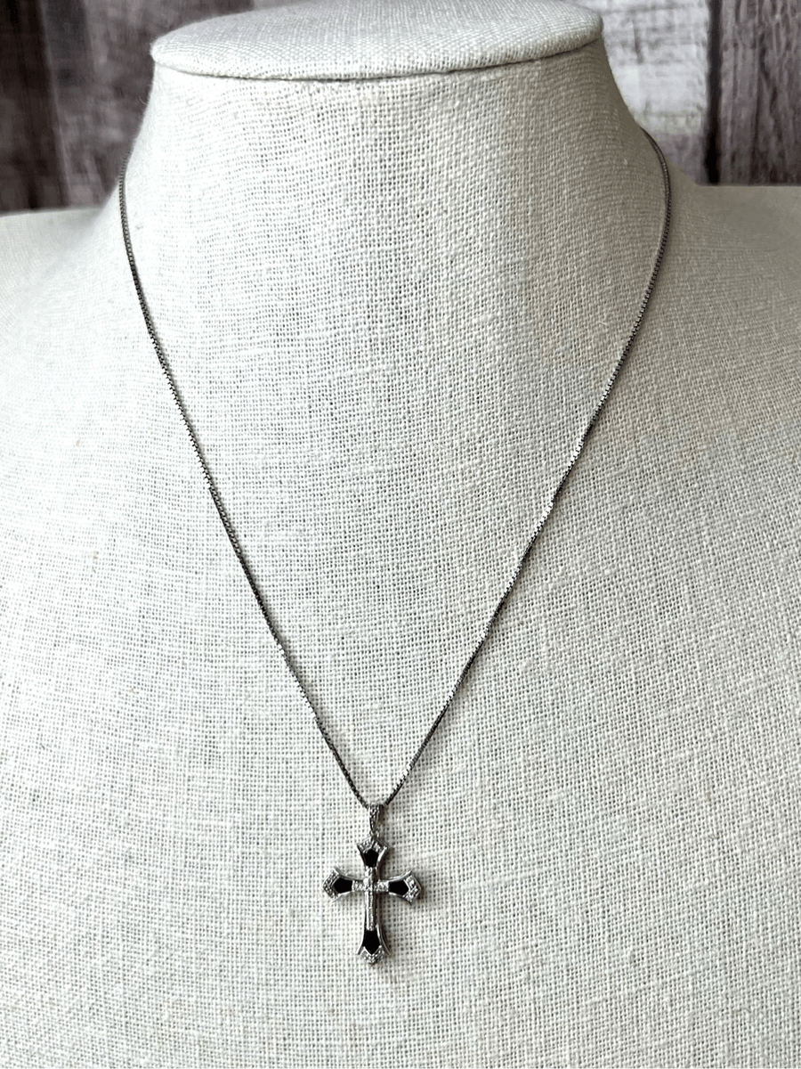 【BLACKPURPLE】Renin stone cubic chain necklace silver 45cm BLACKPURPLE (ブラックパープル) - Renin stone cubic chain