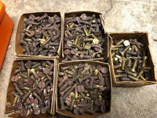 Lot of 25  Vintage M6 x 3/4" Machine Screws Slotted  flat head Countersunk Brass