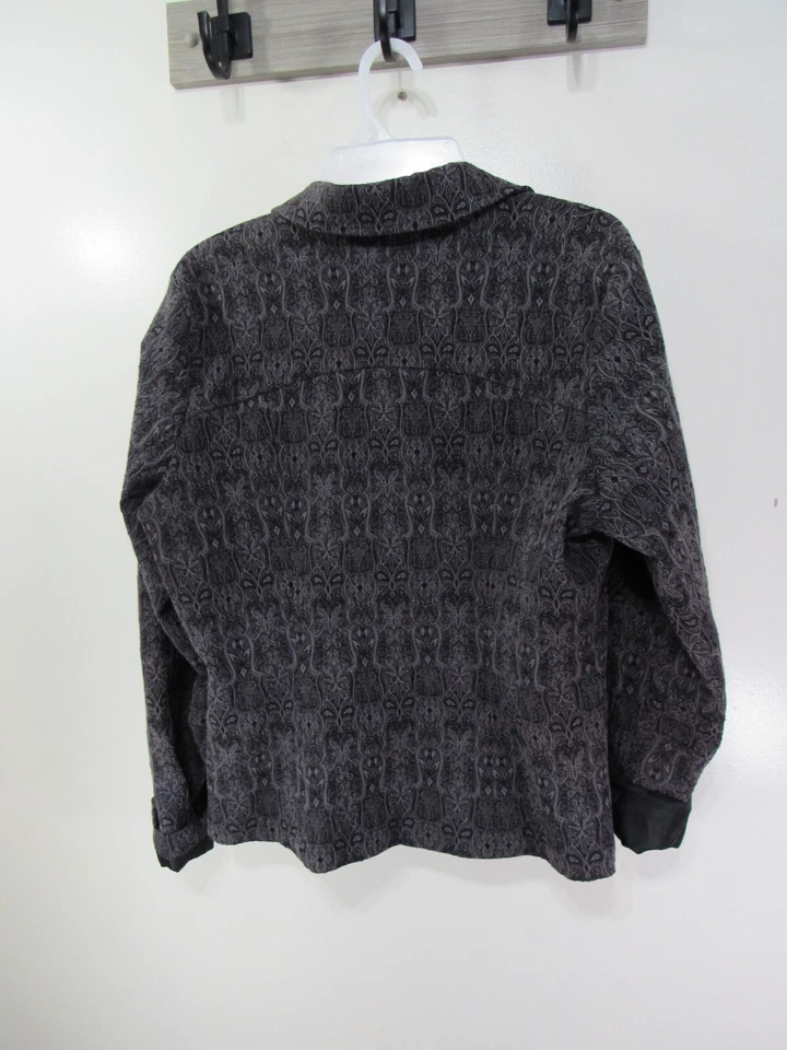 Blazer Mujer Christopher Banks Talla M Gris Botón Forrado Delantero Manga Larga Foto 3 de 3