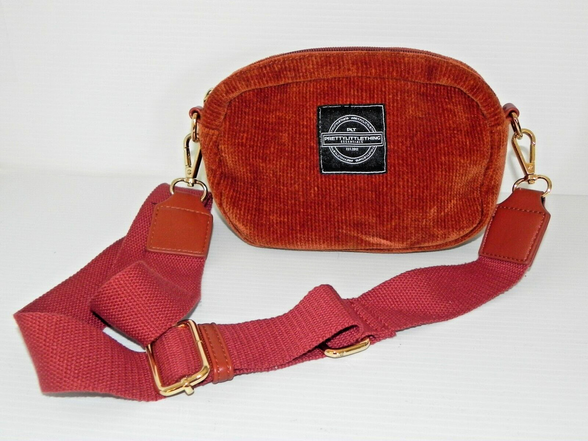PrettyLittleThing Burgundy Corduroy Mini Crossbody Bag