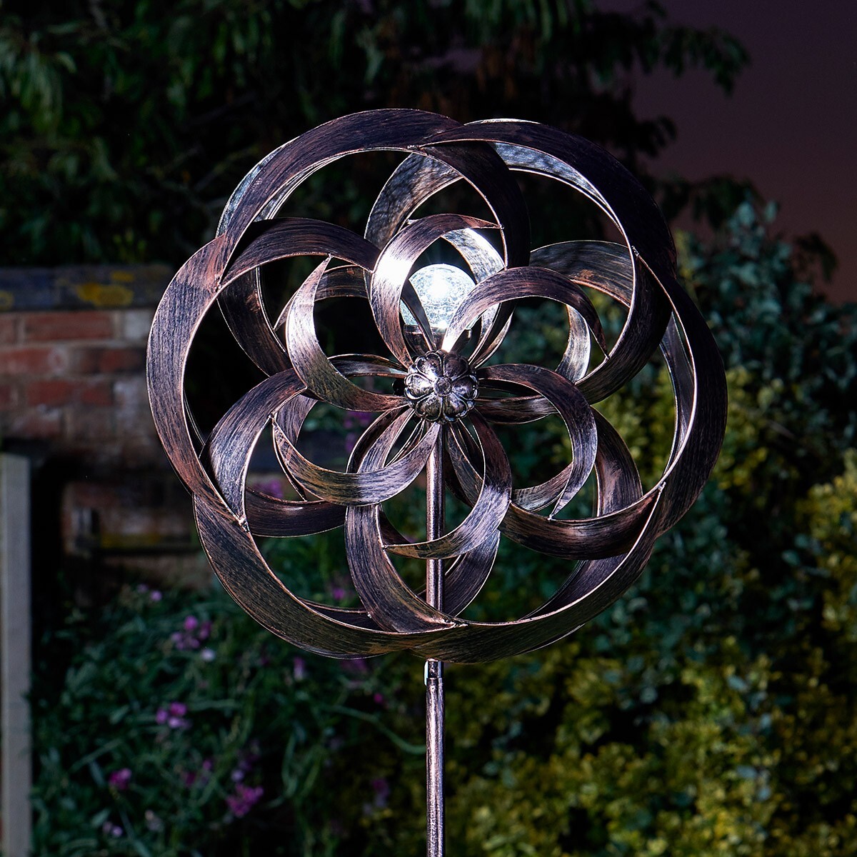 2.1m Taurus Solar LED Light Up Colour Changing Outdoor Wind Spinner
