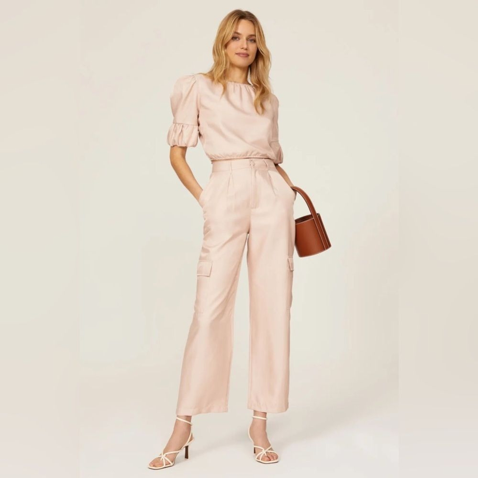 Love, Whit by Whitney Port Pink Cargo Trouser Pants Size 6