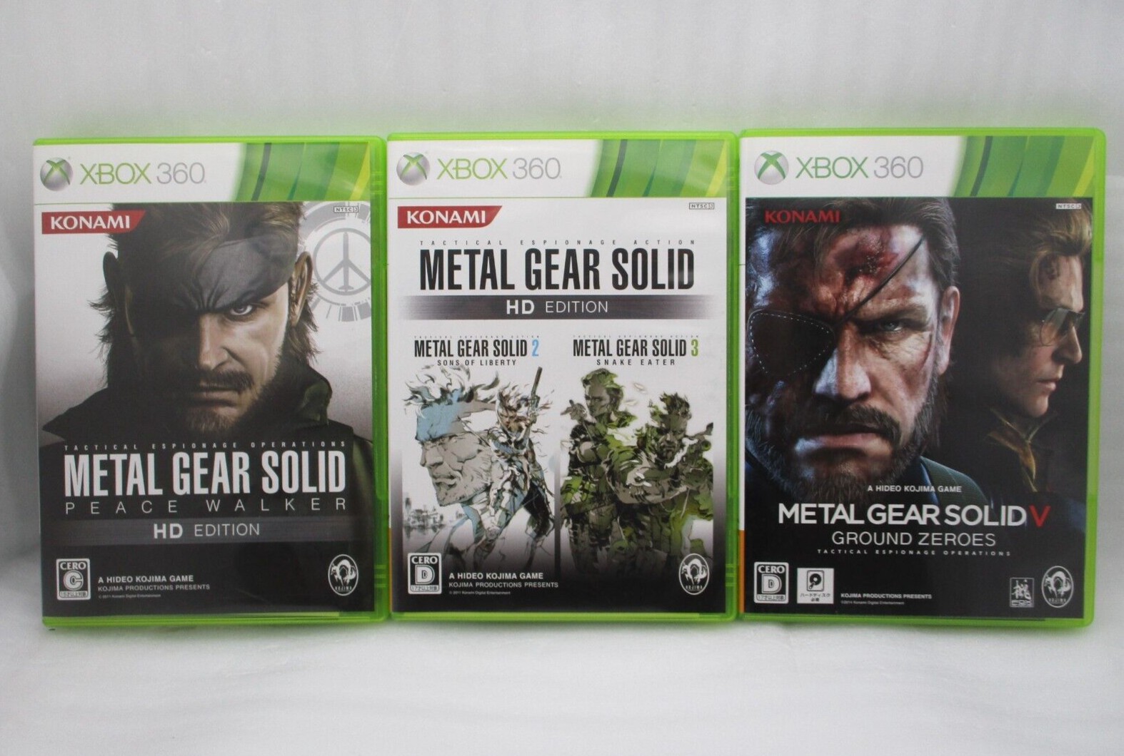 XBOX360 METAL GEAR SOLID HD, PEACE WALKER, V GROUND ZEROES 3 Jeux Import Japon