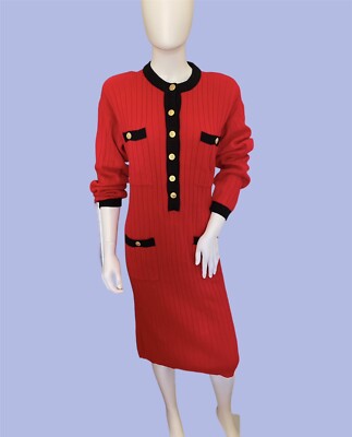 70s knit dress 1970s WENJILLI Metallic Knit Tunic Dress