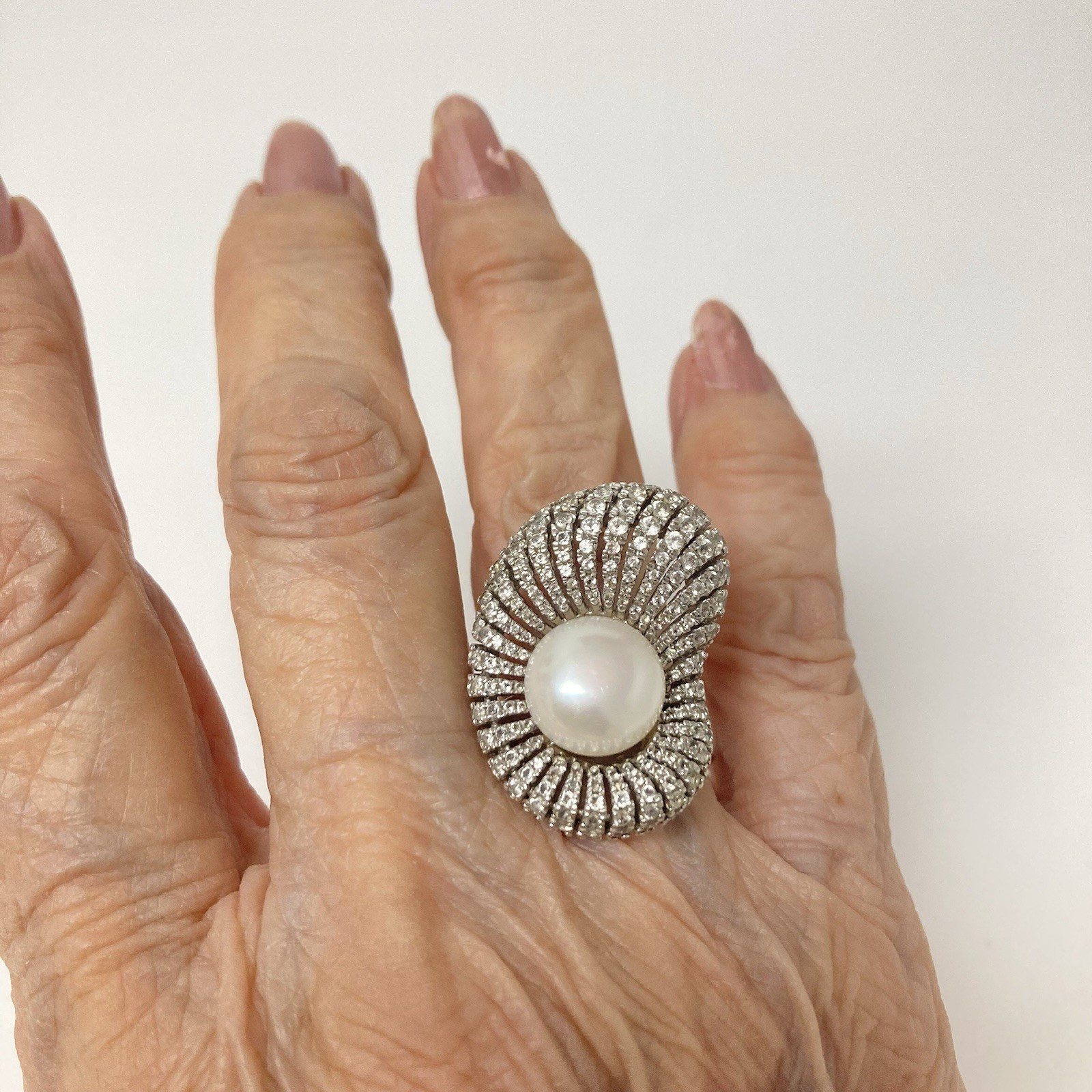 Cocktail Ring-8-Silver Statement - image 6