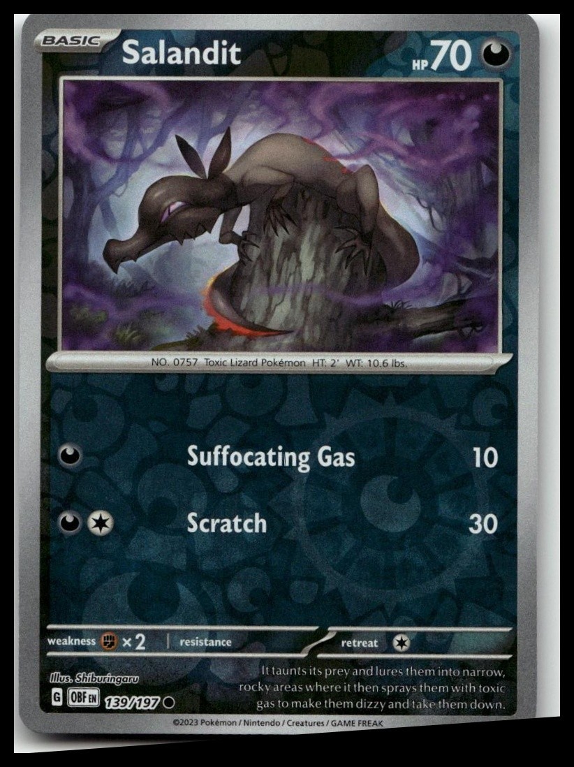 Pokemon Scarlet & Violet Obsidian Flames Salandit 139/197 Reverse Holo