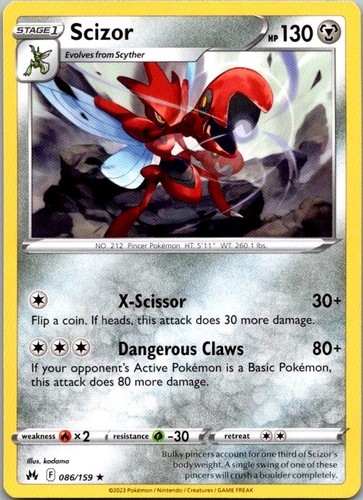 Scizor Rare Crown Zenith 086/159 NM