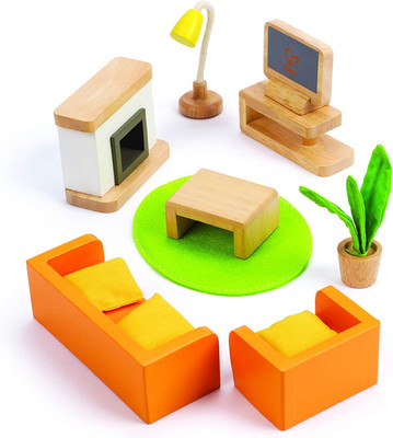 Hape Puppenhaus-Wohnzimmer Aus Holz, Kompatibel Mit Allen Gänigen Puppenhäusern,