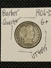 1906-D Barber Quarter  G+