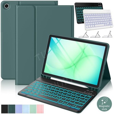 Für Samsung Galaxy Tab A11+ S11 S10 Lite S9 FE QWERTZ Beleuchtete Tastatur Hülle
