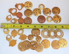 36 Vtg. Brass Findings, Stampings, Crafting in Assorted Shapes Sizes