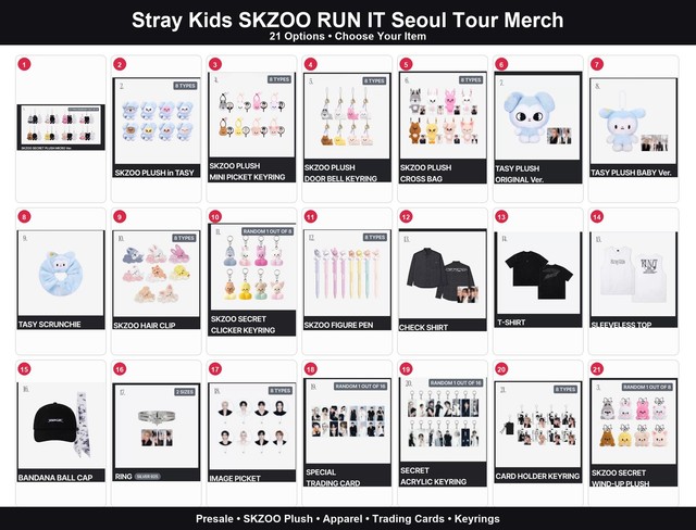 [PRE-SALE & OFFLINE] Stray Kids World Tour RUN IT SEOUL OFFICIAL MERCH LIST MD