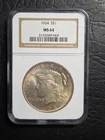 Beautiful 1925 Peace Silver Dollar NGC Graded MS 64