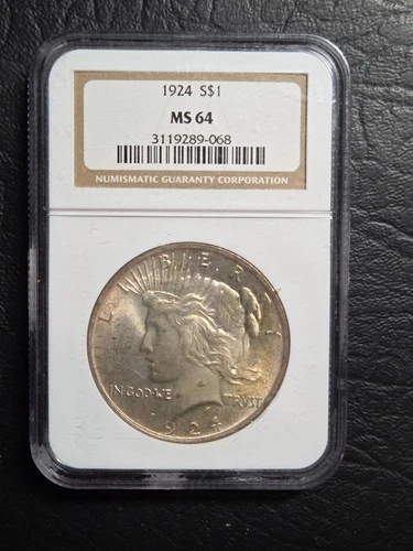 Beautiful 1925 Peace Silver Dollar NGC Graded MS 64