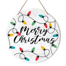 Merry Christmas Decorations Wooden Door Wall Hanging Sign Xmas Holiday Gift