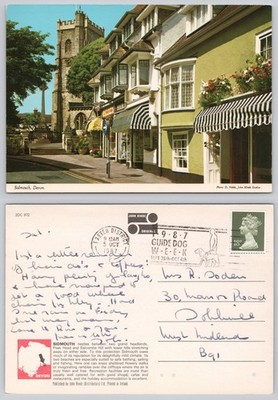 c43703 Sidmouth Devon England John Hinde Postkarte 1987 Stempel