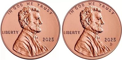 2025 P/D Uncirculated 2 Shield Cents - Collectors Set - Last Pennies to be Made