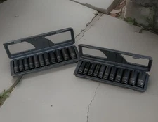 24pcs  1/2" Dri. Thin Wall Deep Impact Socket Set SAE & Metric Sockets 6pt Cr-MO