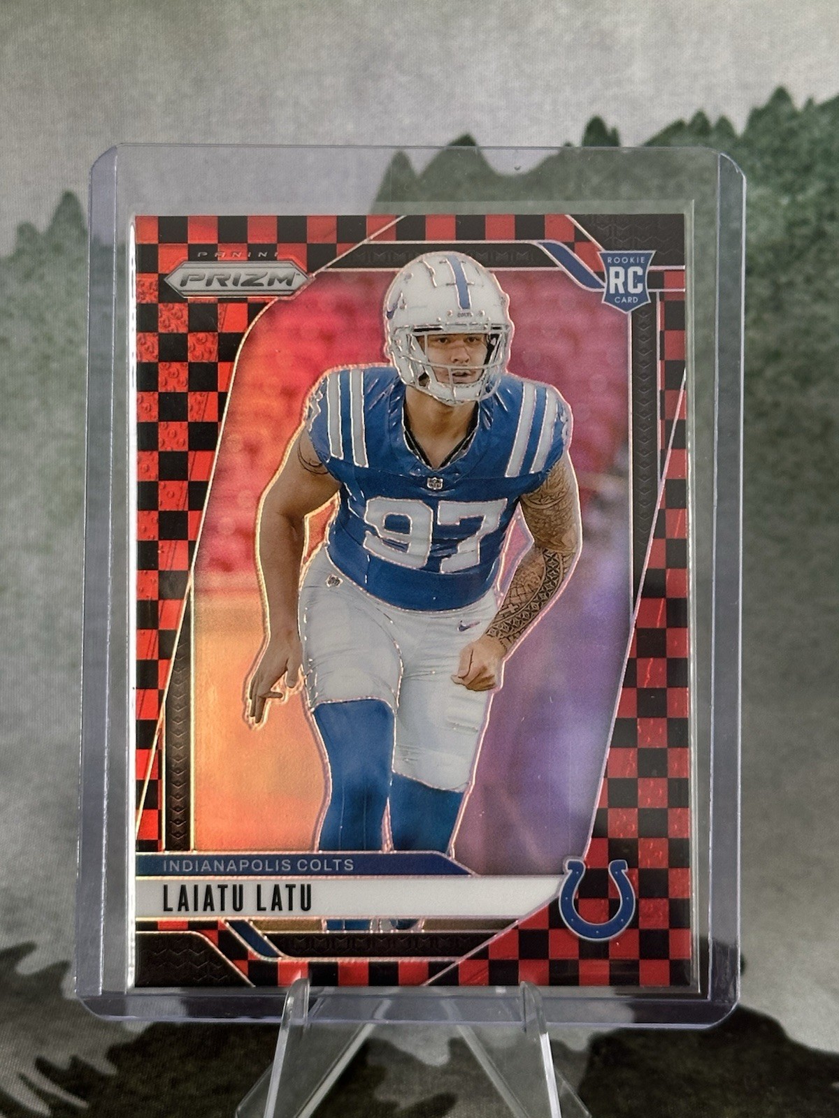 2024 Panini Prizm - Rookies Laiatu Latu #366 Black & Red Checker Prizm (RC)