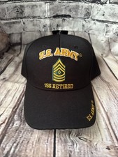 New Black US Army 1SG First Sergeant Retired Hat Ball Cap Veteran Licensed