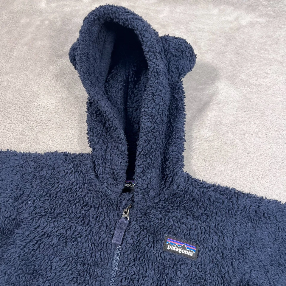 Свитер детский Patagonia Baby Furry Friends размер 6-12 месяцев синий плюшевый медведь уши - Изображение 2 из 4