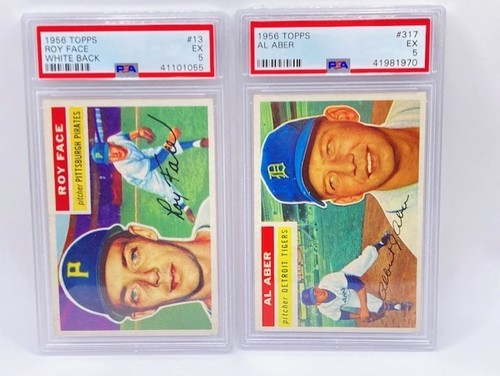 1956 Topps #13 Roy Face & #317 Al Aber PSA 5
