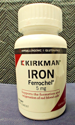 Kirkman Iron Ferrochel 5mg Supplement 120ct Capsules  B82
