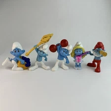 Smurfs Happy Meal 2011 Figures Lot Of 5 Toys - Free Shipping #28102